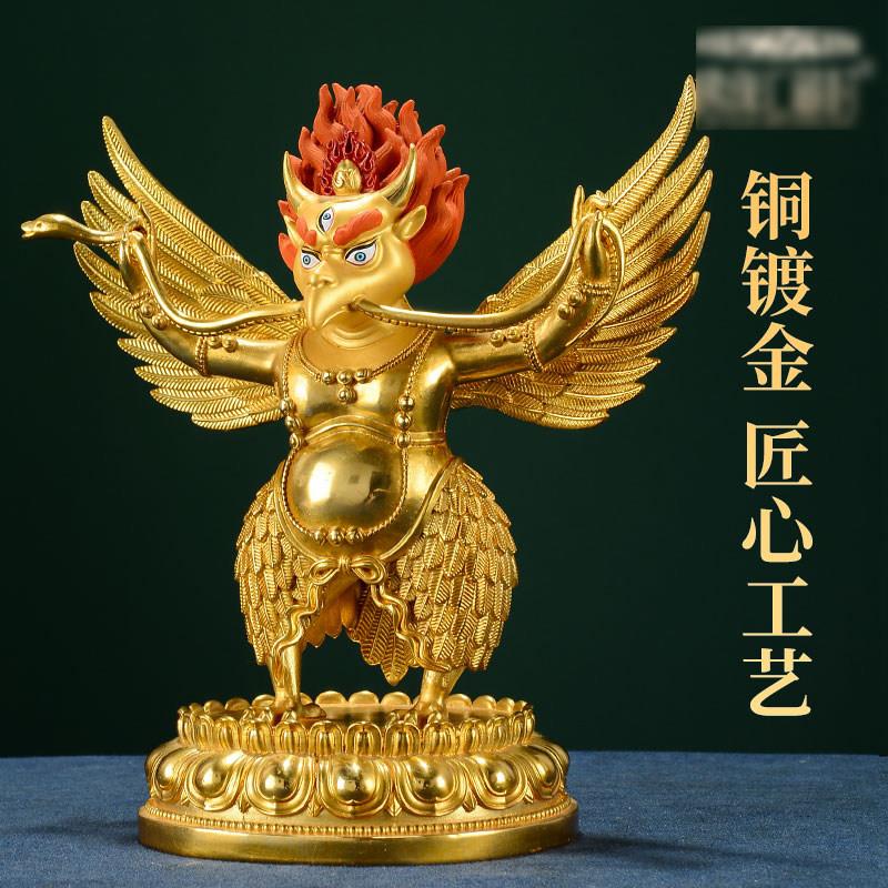 ZTS大鹏铜金鸟镀金居家装饰桌件面摆金翅鸟翅雕像摆件7寸