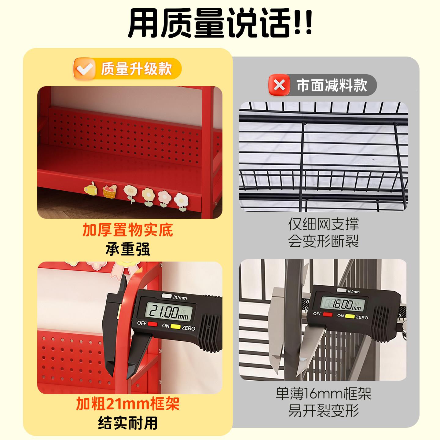 零置物架用多巴胺客推厅收纳柜厨房家移动小车落地式多层置物食架