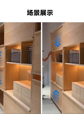 橱柜直升降移动门滑轨单门随意配停悬吊垂柜门上JES下停门轨道五