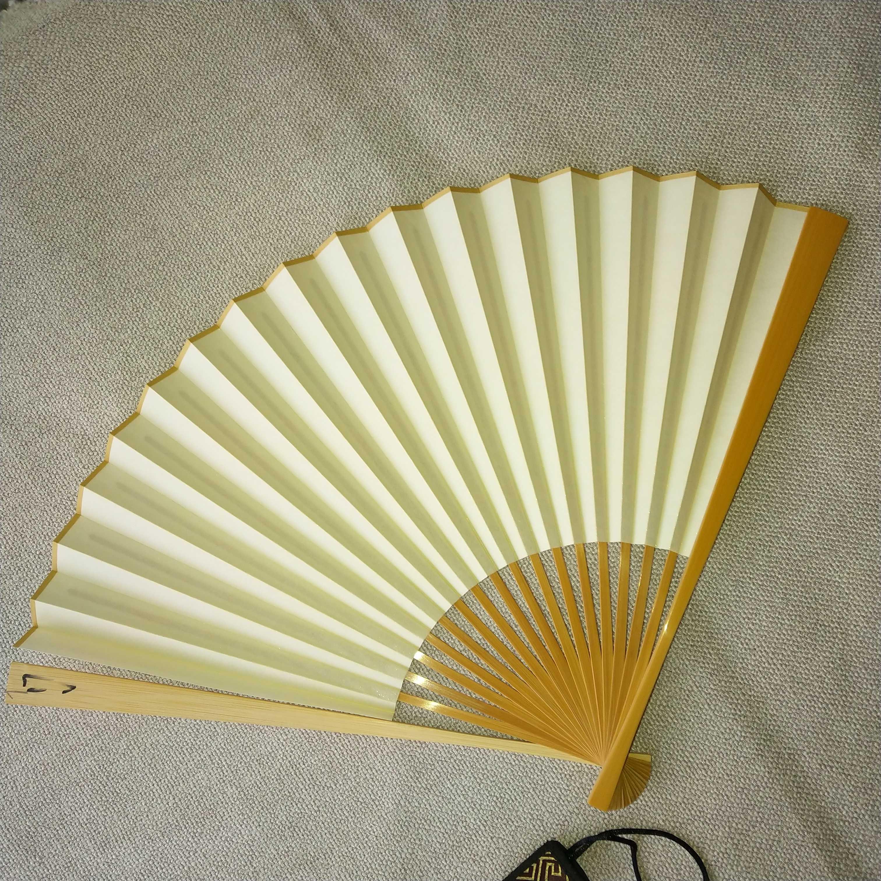 苏工暗钉玉ISO竹折面扇文玩子7寸8寸扇9寸10寸空白扇蓝 黑 洒金扇