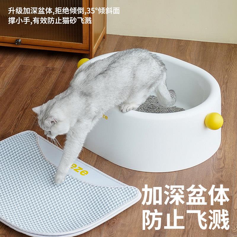 ze大z全开 e放式猫盆超号猫厕所防外Z1EB006溅垫猫沙砂盆特大号