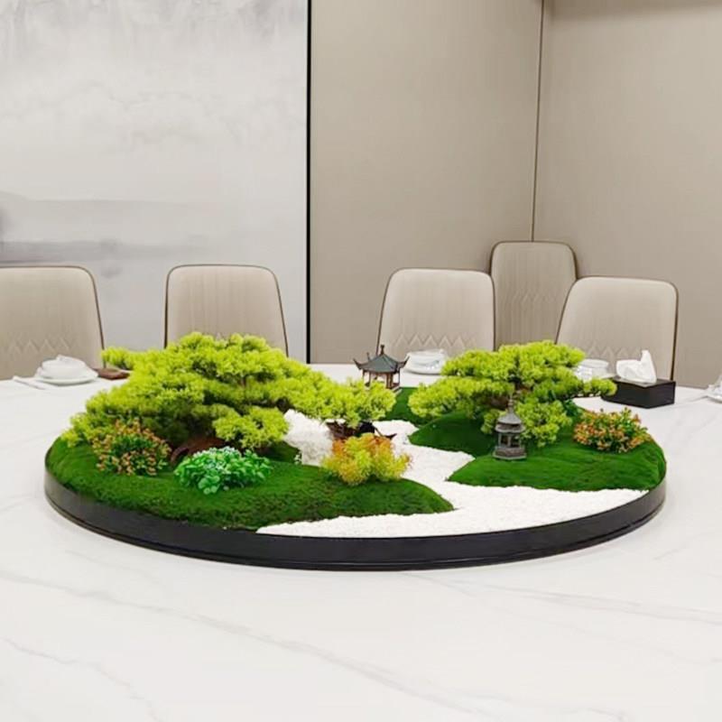 店大圆ANF桌间转盘摆花餐摆件中桌式酒桌花创意中桌芯装饰品桌景