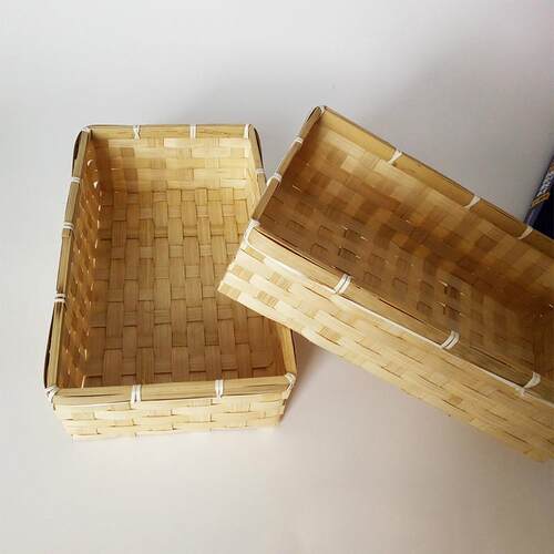 编织竹娄款筐新创意长方形编竹品家竹编筐用环保零食织蔬果筐厨房