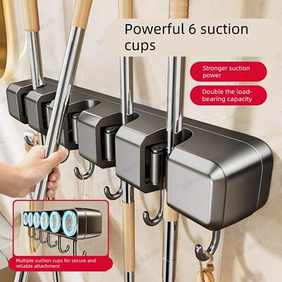 吸打XLS拖把壁挂夹免孔浴室卫生盘间墙上置物架架拖把固定子配菜