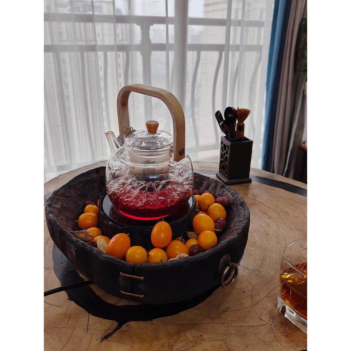 围炉耐煮茶电陶炉套装煮室家用陶壶热玻内璃茶壶中式罐罐茶煮016,餐饮具,煮茶炉,淘宝优惠券,粉丝福利购,淘宝优惠卷