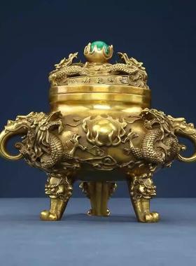 威弗德铜香炉彷九龙熏香列炉香古道用品香DSA薰炉居黄室静室檀香