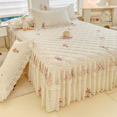 公主风棉蕾丝件床裙三件套单床裙花边床罩夹丑防滑床围2025123k裙