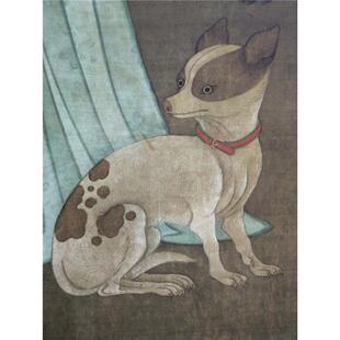 闺倦读图 代物国清画人古画真迹复制品装饰临摹宣和裱装春SMN饰画