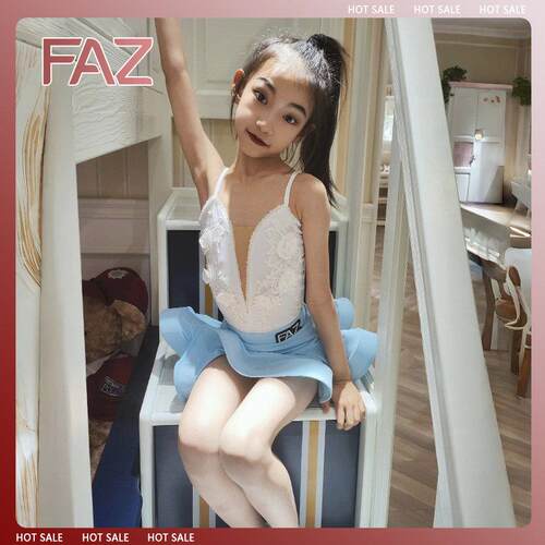 F服AZ儿功夏新款拉丁舞蹈女童练服DNW554幼拉丁舞蹈服网纱无袖表