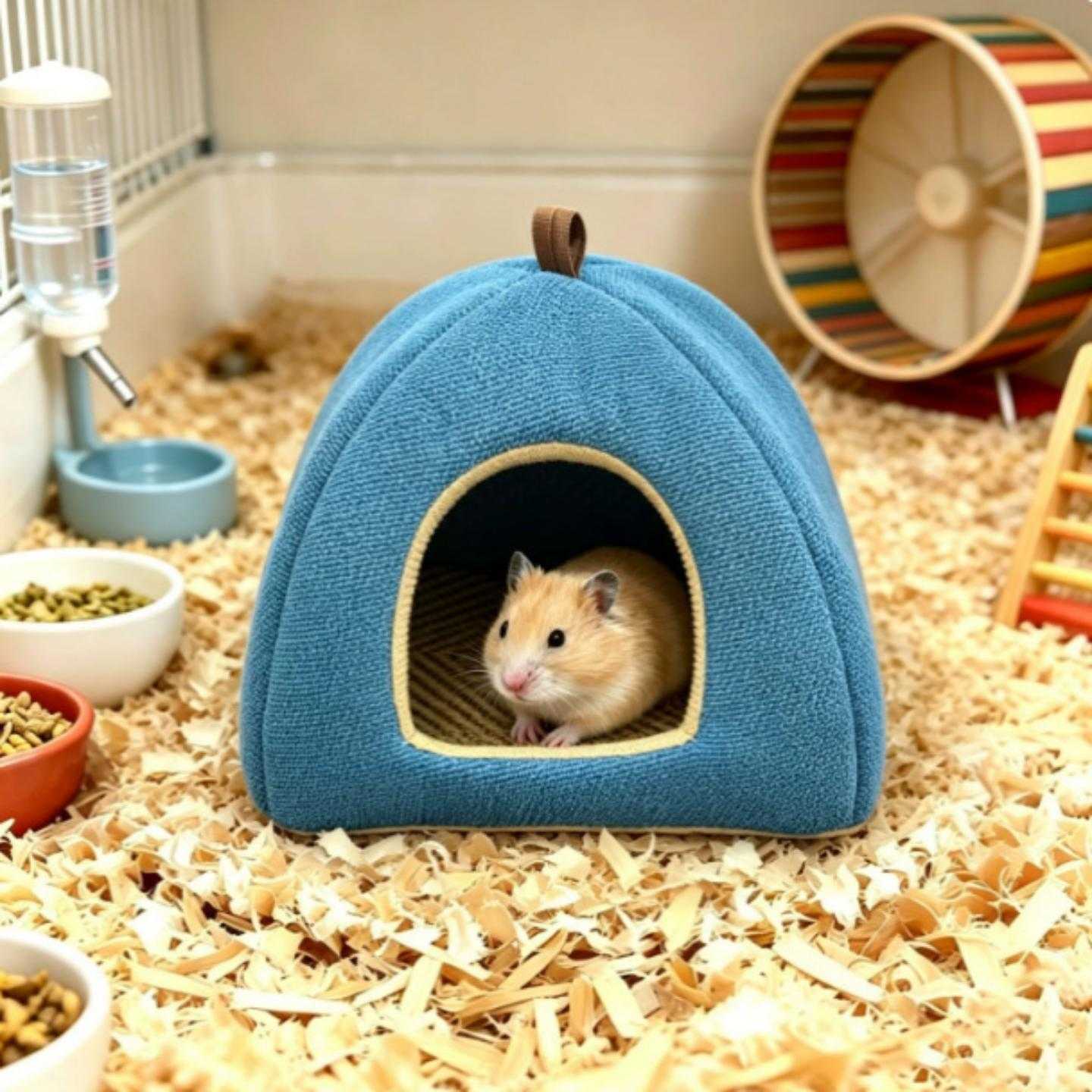 仓鼠耐抓棉麻透气窝躲避屋四季金丝熊降温避暑荷兰猪仓鼠窝小房子