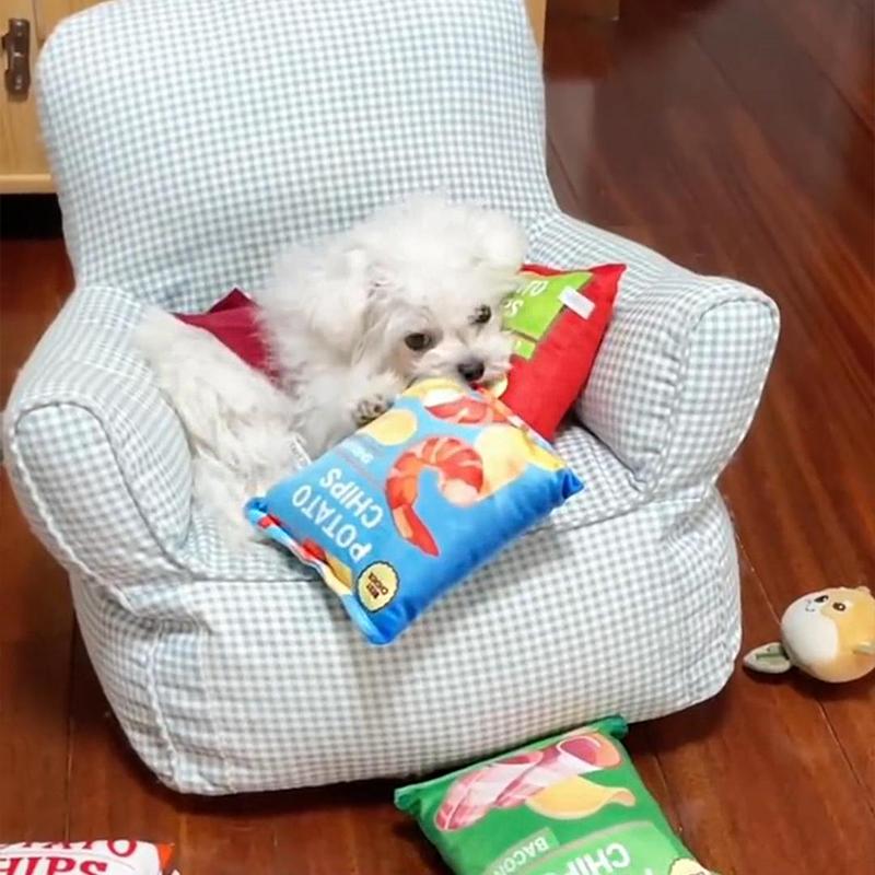 狗狗玩具发声薯片自嗨解闷神器泰迪比熊博美耐咬磨牙洁齿响纸用品