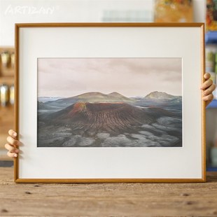 实木榫卯画框A3定制洗照片做成相框原木婚纱照打印A4字画装裱挂墙