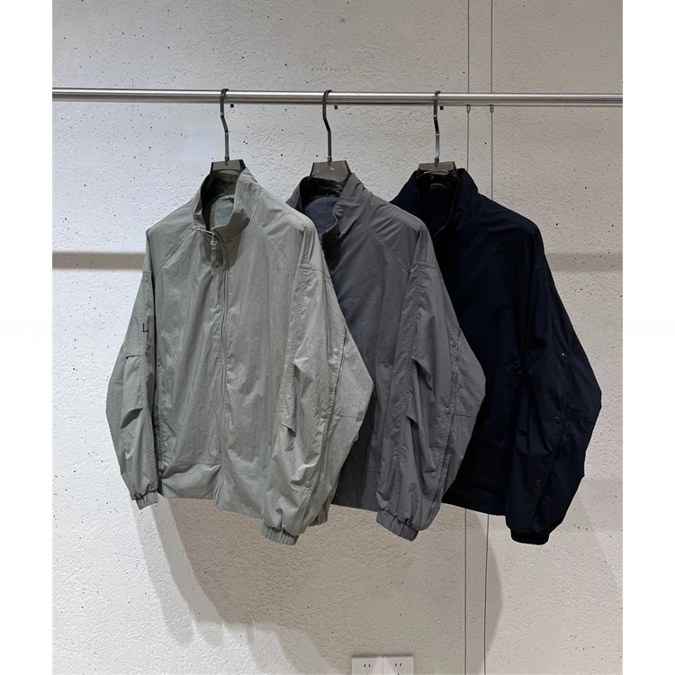 男春夏季新款日系立领透气薄款简约时尚潮流百搭纯色男装夹克外套