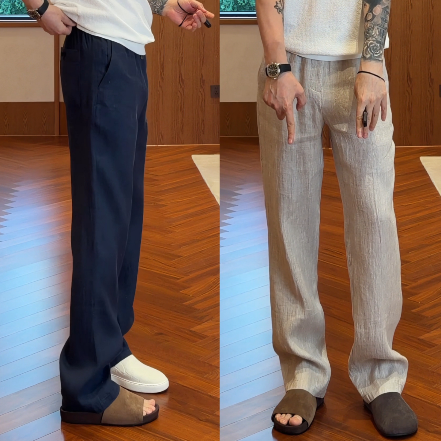 宽松百搭松弛感舒适透气日常通勤休闲裤夏季气质轻奢老钱风直筒裤