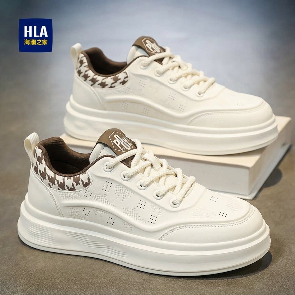 海澜之家鞋子男鞋2026新款夏季真皮板鞋厚底增高小白鞋百搭休闲鞋