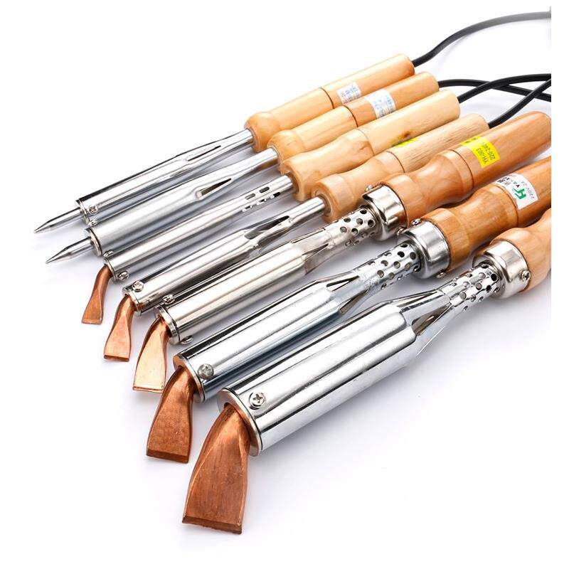 大功率焊锡电烙铁150w200w纯铜弯头焊锡笔100w木柄铬铁足功率足重