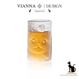 胖猫·HWSH可爱玻璃杯家用创意牛奶杯水杯泡茶杯子果汁杯 VIANNA