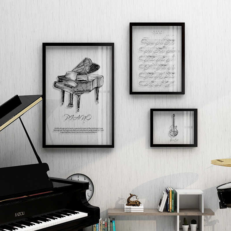 起贝 现代简约透明画音乐教室钢琴房上方装饰画有机玻璃挂画壁画图片
