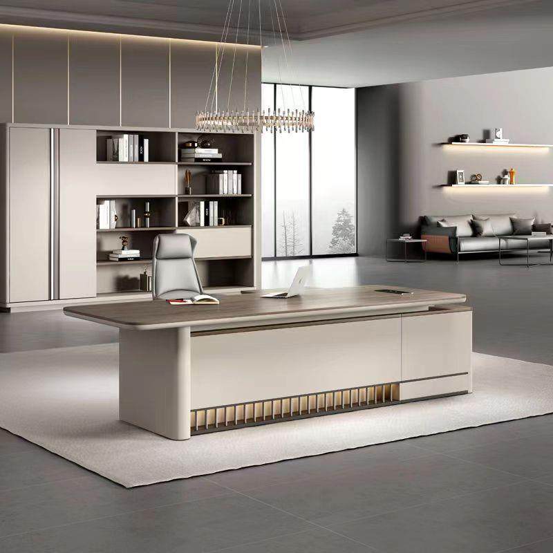 老板桌办公桌简约现代轻奢大班台办公家具总裁电脑桌办公桌椅组合