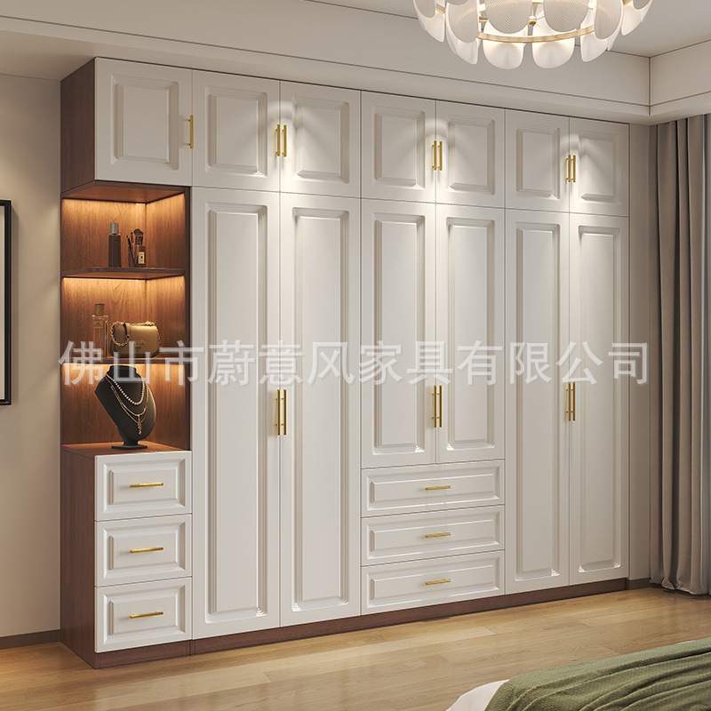 简约现代衣柜家用开平门经济型柜子加厚颗粒板储物成品组合大衣橱
