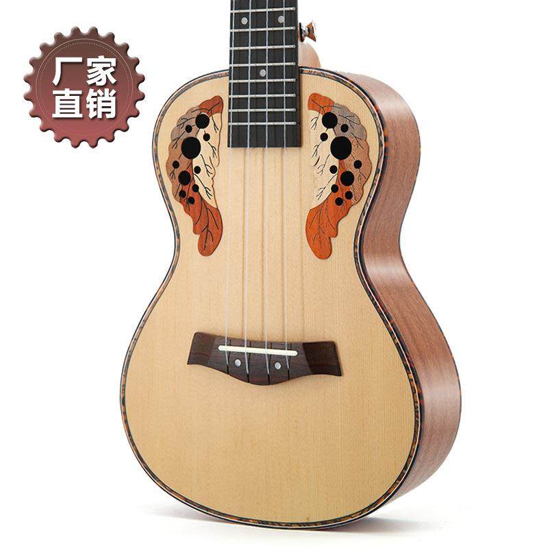 23寸云杉木葡萄孔尤克里里ukulele乌克丽丽四弦小吉他直销