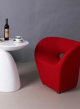 现代设计师休闲阿尔贝特椅接待椅玻璃钢内胆单人椅阳台样板房椅