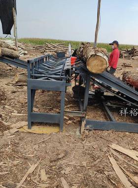 新款断料锯全自动圆木断木锯大型木工截断锯双端齐头锯木材多段锯