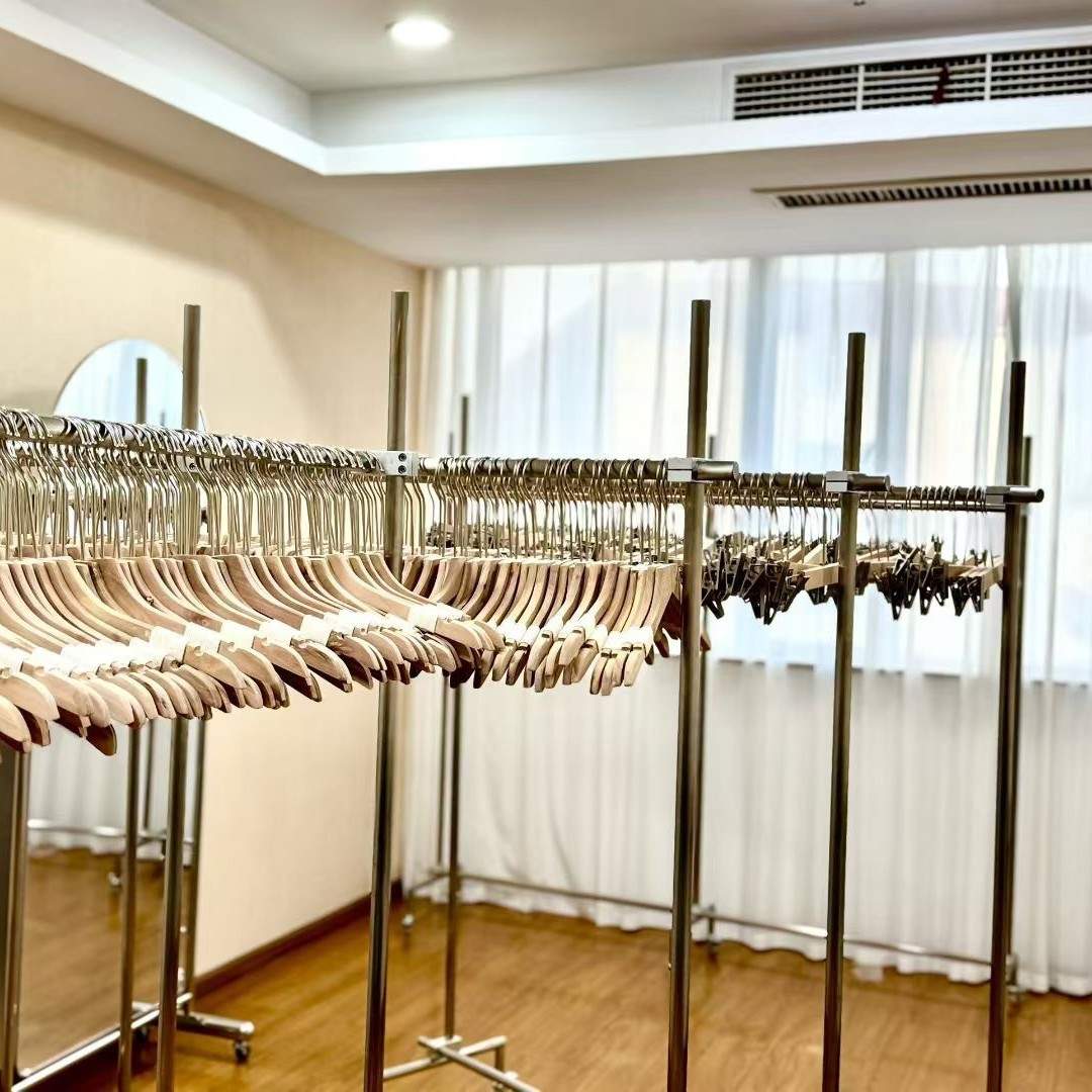 服装店展示架不锈钢落地带轮子陈列专用女装挂衣架可调节移动货架
