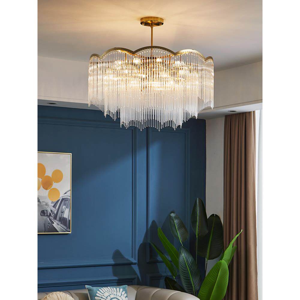 意式轻奢水晶吊灯后现代简约大气客厅灯设计师流苏主卧室餐厅灯具