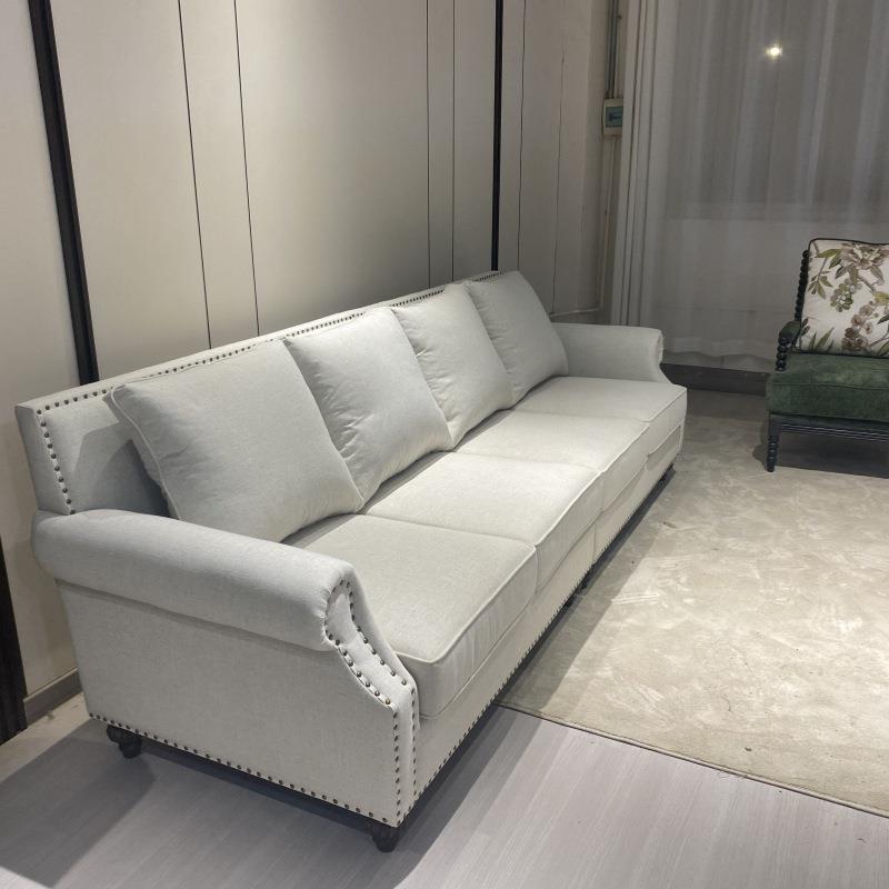 美式复古乡村布艺沙发简约小户型客厅可拆洗大三人四人位沙发组合