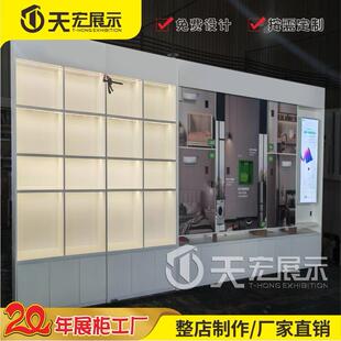 烤漆展示柜制作多功能展厅货柜科技感风格 展柜实木产品玻璃柜台
