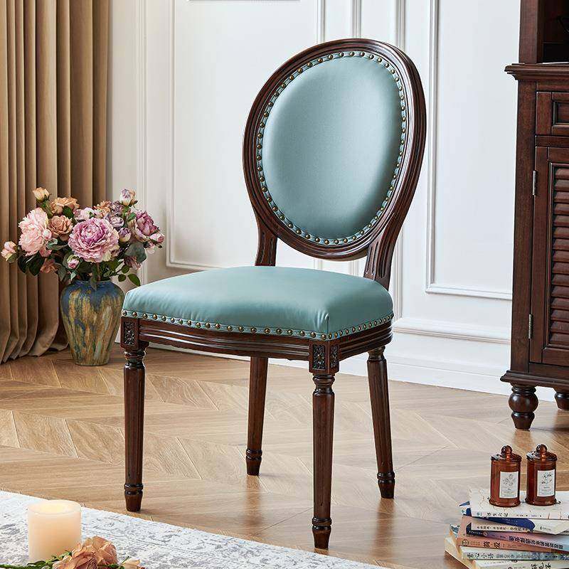 帝罗堡美式餐椅实木真皮软包家用樱桃木原木靠背椅复古餐桌椅子,电子/电工,接线端子,淘宝优惠券,粉丝福利购,淘宝优惠卷