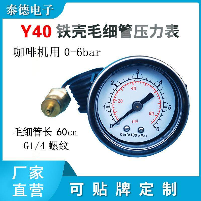 TM-064001蒸汽锅炉电熨斗用蒸汽发生器水压表气压表6公斤毛细管表