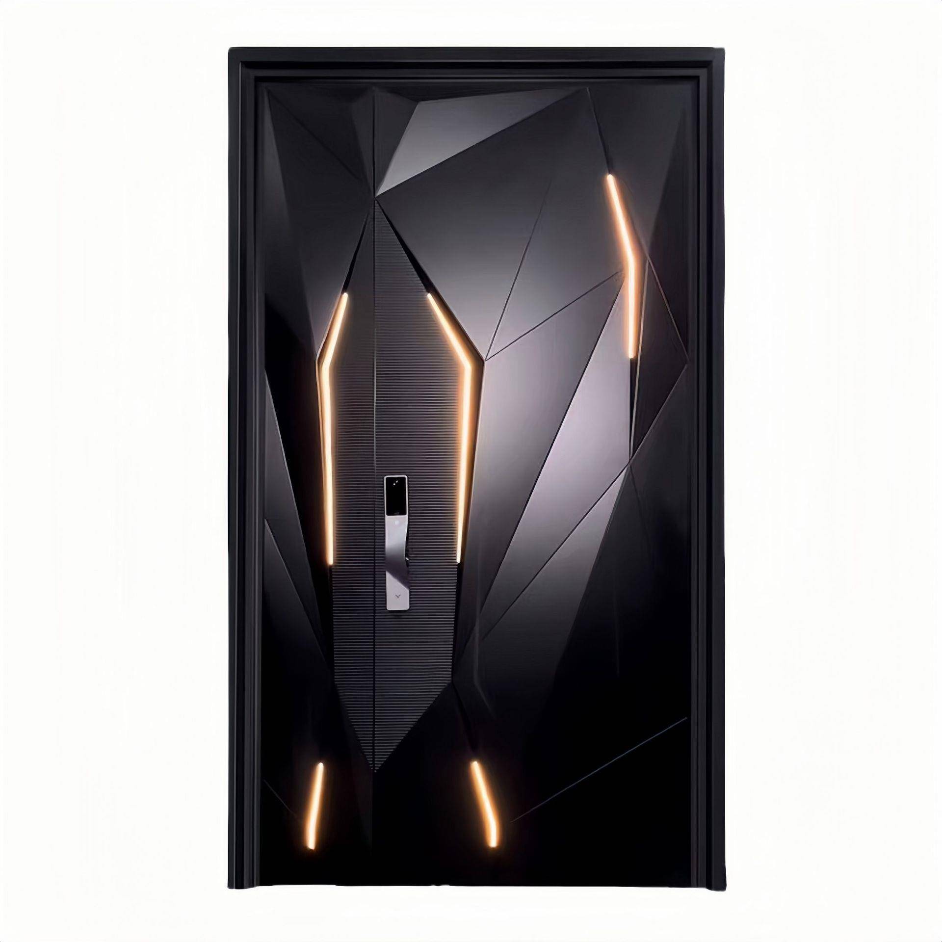 兰博款四公分铝板精雕铸铝门前卫造型时尚经典装甲门防盗门铜门