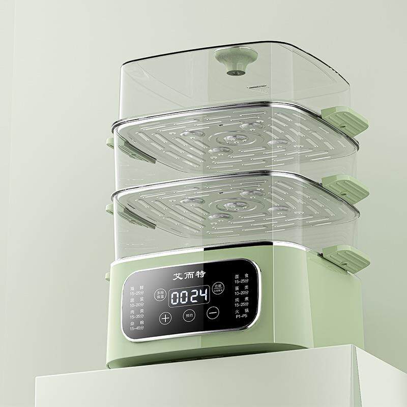 触屏款语音款电蒸锅一体式透明蒸笼蒸锅家用大容量可视蒸煮锅