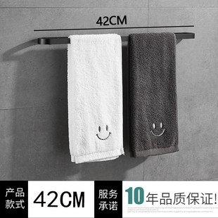 可折叠浴巾收 浴室黑色毛巾架免打孔置物架厕所浴巾架挂件壁挂T式