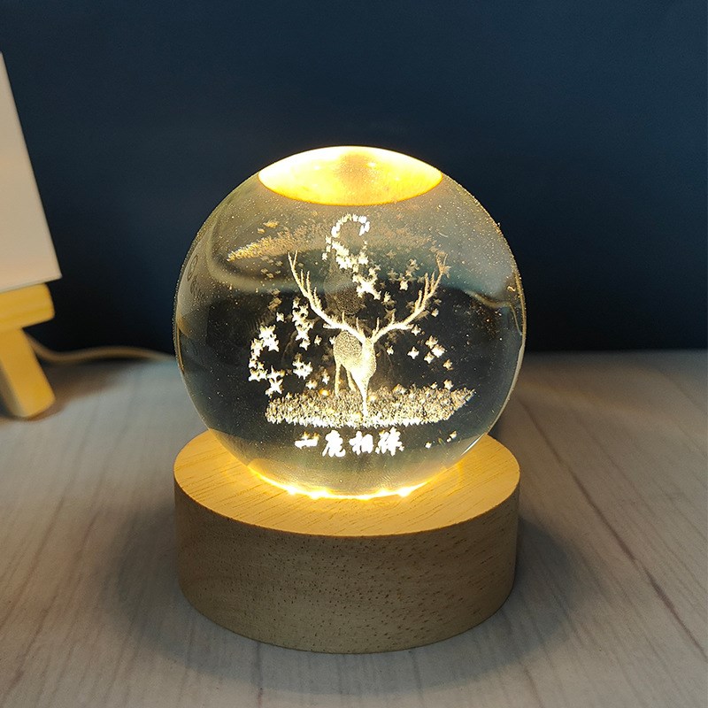 水晶球小夜灯520毕业儿童生日礼物实用创意O送女生男闺蜜朋友同学
