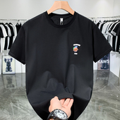 t体恤 青年刺绣简约上衣小众设计半袖 欧洲站时尚 潮牌轻奢男T恤短袖