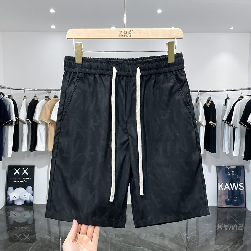 轻奢潮牌高级感青年裤子男宽松短裤碎花沙滩裤小众休闲裤男五分裤,男装,短裤,淘宝优惠券,粉丝福利购,淘宝优惠卷