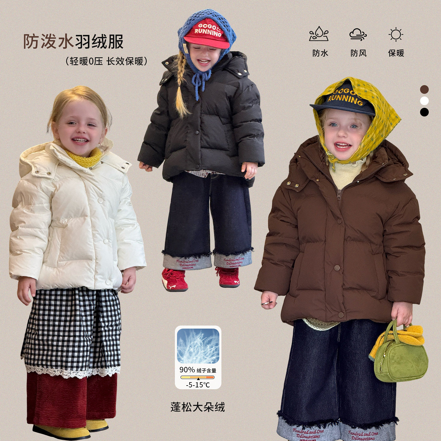 维木童装女童羽绒服冬装2025新款洋气时髦90绒儿童外套女宝宝衣服,童装/婴儿装/亲子装,羽绒内胆,淘宝优惠券,粉丝福利购,淘宝优惠卷