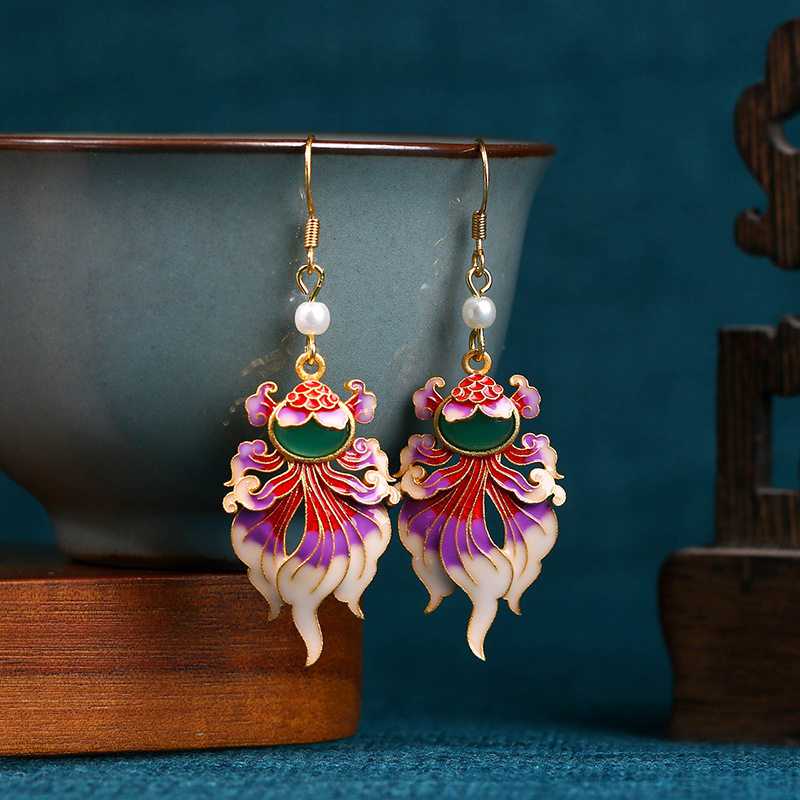 艾尔缘925银针珐琅年年有余锦鲤仿玉石复古耳环2024新年喜庆耳饰,饰品/流行首饰/时尚饰品新,耳环,淘宝优惠券,粉丝福利购,淘宝优惠卷