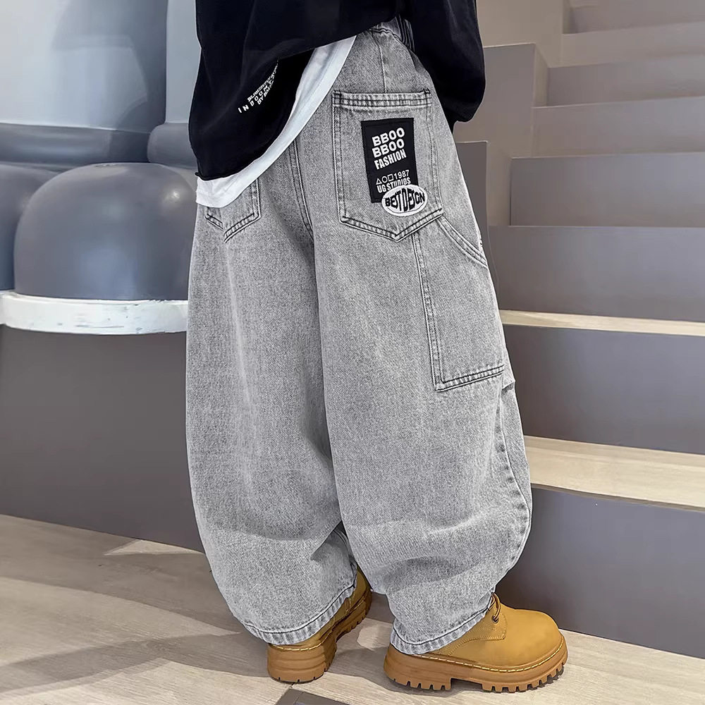 男童春秋款裤子炸街儿童春季牛仔裤2026新款中大童春装长裤潮童装