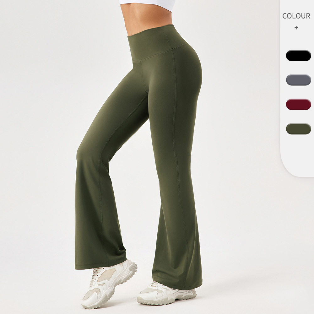 瑜伽喇叭裤女裸感高腰提臀跑步健身阔腿裤弹力速干运动长裤42302,运动/瑜伽/健身/球迷用品,瑜伽长裤,淘宝优惠券,粉丝福利购,淘宝优惠卷