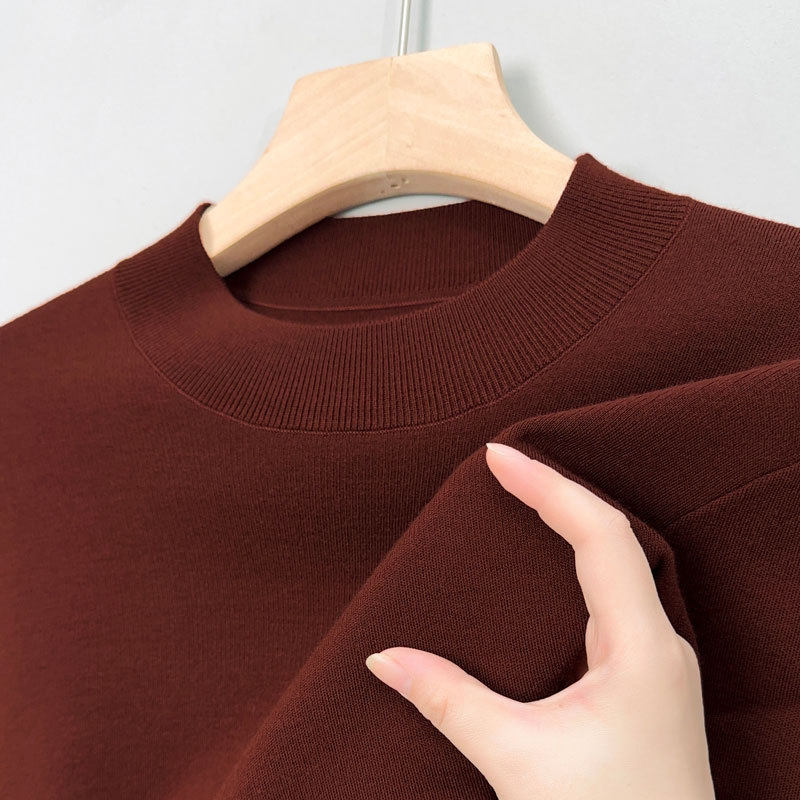 薄款春秋季精纺羊毛衫男式圆半高领新款男士羊毛衫针织毛衣男装