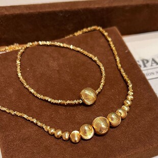 渐变猫眼碎银几两手链轻奢小众高级感设计手饰项链碎银子吊坠配饰