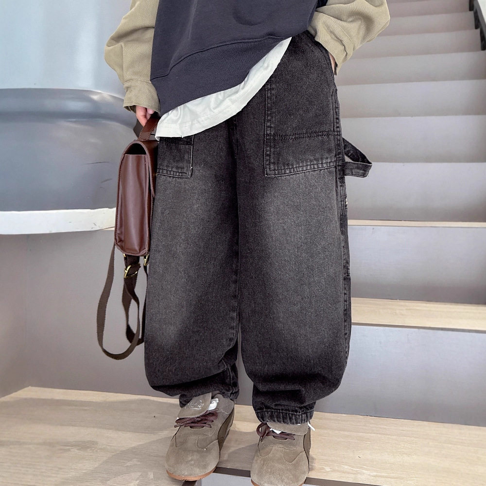 儿童装男童春装裤子长裤2026新款春秋款中大童春季男孩痞帅牛仔裤