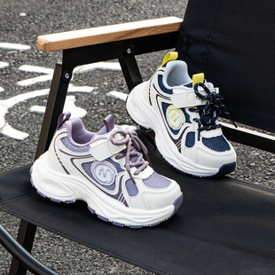 几米熊2026儿童鞋男童新款透气女童运动鞋网面软底跑步时尚老爹鞋