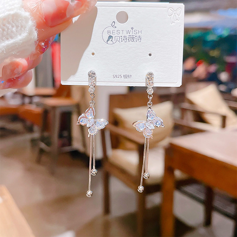 法式立体镂空锆石蝴蝶耳钉 小众夸张精致甜美耳饰显脸流苏耳环,饰品/流行首饰/时尚饰品新,耳环,淘宝优惠券,粉丝福利购,淘宝优惠卷
