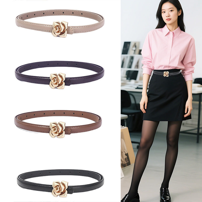 设计感小众玫瑰花按扣复古配裙子大衣皮带新款百搭衬衫ins女细款,服饰配件/皮带/帽子/围巾,腰带/皮带/腰链,淘宝优惠券,粉丝福利购,淘宝优惠卷