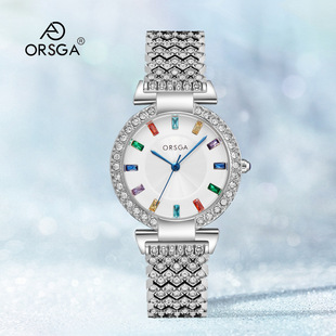 ORSGA彩钻轻奢手表女时尚小众手链满天星厂家直播女士石英表